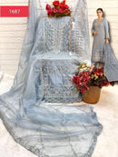 Fepic Rosemeen 1687 A Organza Embroidered With Heavy Handwork Suit