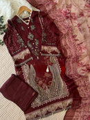 Al Zohib 1128 B Pure Cotton Print With Heavy Embroidered Work Pakistani Suit