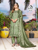 Al Qasr 270 B Heavy Viscouse Gold Crush Embroidery Work Pakistani Suits