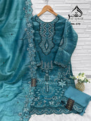 Al Qasr 270 A Heavy Viscouse Gold Crush Embroidery Work Pakistani Suits