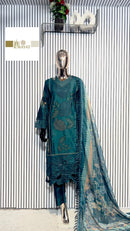 Riwayat 016 A Premium Heavy Exclusive  Gajji Cotton Satin Embroidered Work Pakistani Suit