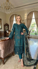 Riwayat 016 A Premium Heavy Exclusive  Gajji Cotton Satin Embroidered Work Pakistani Suit
