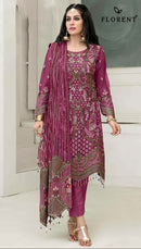Florent 1063 C Chiffon With Heavy Embroidery Worked Pakistani Suits