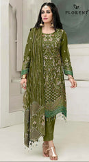 Florent 1063 A Chiffon With Heavy Embroidery Worked Pakistani Suits