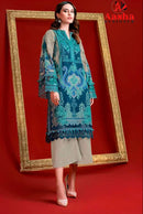 Aasha Designer  1198  Pure Cotton Print With Exclusive Patch Heavy Embroidery Pakistani Suit