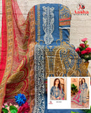 Aasha Designer 1196 B Pure Cotton Print With Exclusive Patch Embroidery Pakistani Suit