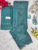 SF 5584 C Heavy Embroidered Chiffon Suit Set with Hand Khatli Work