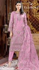 Florent 1058 C  Heavy Denting Chiffon Embroidered Suit