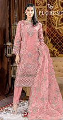 Florent 1058 A Heavy Denting Chiffon Embroidered Suit