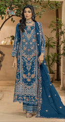 Sf 5598 A Luxury Heavy Chiffon Embroidered Work Suit
