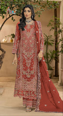 SF 5598 B Luxury Heavy Chiffon Embroidered Work Suit