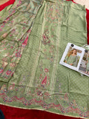 Mehboob Tex 1747 B Pure Viscose Maslin Digital Print with Aari Handwork Suit