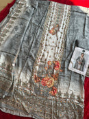 Mehboob Tex 1812 B Pure Viscose Maslin Digital Print with Aari Handwork Suit