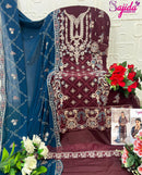 Sajida Designer 1099 Georgette Heavy Embroidered Work Suit