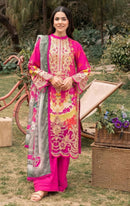 Al Zohaib 1345 Designer Pink Cotton Suit with Heavy Embroidered Work