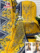 Aasha Designer 1183  Pure Cotton Print Heavy Self Embroidery With Patch Work Pakistani Suits
