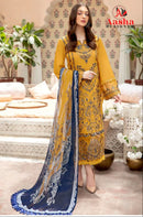Aasha Designer 1183  Pure Cotton Print Heavy Self Embroidery With Patch Work Pakistani Suits