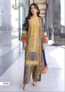 Shree Fab 3992 Zarqash Pure Cotton Print With Embrodery Patch Lawn Pakistani Suits