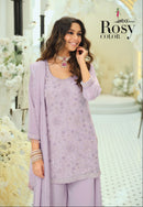 Rosy Color 2328 A Rosy Real Georgette Bead Work Palazzo Suit