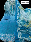 Ziaaz Designs 934 ambric Cotton Heavy Embroidery Work Pakistani Suits