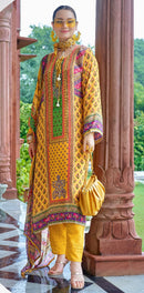 Fepic Rosemeen 1867 Pure Natural Crape Printed Embroidered Work Pakistani Suit