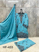 Hoor Tex HF 453 C Heavy Chinon With Cut Work Pakistani Suit