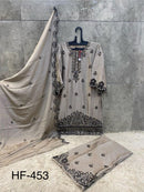 Hoor Tex HF 453 D Heavy Chinon With Cut Work Pakistani Suit