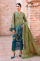 Florent 1054 D Maria B Pure Cotton With Heavy Self Embroidery Lawn Pakistani Suits