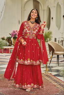 Eba 2161 Lashkara Chinon With Embroidery Work Suits