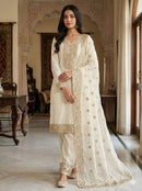 JF 040 A Pure Fendy Silk With Heavy Embroidery Work Sequence Suit