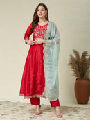JJ 1013 A Premium Gerrogate With Embroidery Work  Anarkali Suit