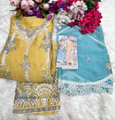 SF 5566 B Designer  Chiffon Heavy Embroidery Work With Hand Khatli Pakistani Suit