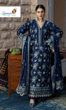 Saniya Trendz 1001 Patry Wear Cotton With Chikankari Embroidered Work Pakistani Suit
