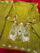 Mehboob Tex 1956 C Premium Pure Cotton With Heavy Self Embroidery Work Pakistani Suit