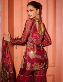 LG 2066 Sequins Embroidery & Mirror Work Organza Short Kurti Sharara Set