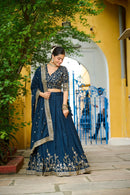 LW 7144 Designer Party Wear Vichitra Silk  Embroidered Work Lehenga