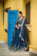 LW 7144 Designer Party Wear Vichitra Silk  Embroidered Work Lehenga
