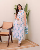 HLF 326 Sleeveless Calf Rayon Slub Straight Kurta Pant