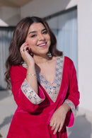 LW 9308 Zari Embroidery Party Wear Velvet Kurta Pant