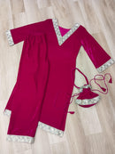 LW 9308 Zari Embroidery Party Wear Velvet Kurta Pant