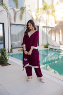 LW 9309 Zari Embroidery Party Wear Velvet Kurta Pant