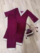 LW 9309 Zari Embroidery Party Wear Velvet Kurta Pant