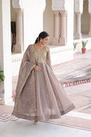 LW 9323 A Zari & Sequins Embroidery Gold Crush Anarkali Gown