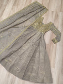 LW 9323 A Zari & Sequins Embroidery Gold Crush Anarkali Gown