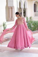 LW 9323 B Zari & Sequins Embroidery Gold Crush Anarkali Gown