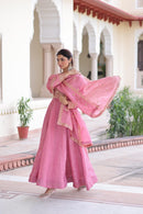 LW 9323 B Zari & Sequins Embroidery Gold Crush Anarkali Gown