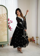 ZF 5012 Heavy Embroidery Sequins Designer Anarkali Gown