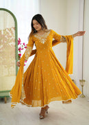 ZF 5014 Heavy Embroidery Sequins Designer Anarkali Gown