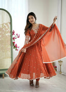 ZF 5015 Heavy Embroidery Sequins Designer Anarkali Gown