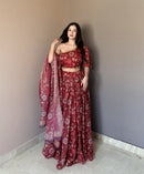 KR 113 One Shoulder Blouse Party Wear Lehenga Choli